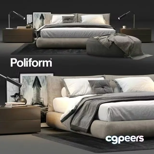 3ds Max Free – Poliform Dream Bed 2