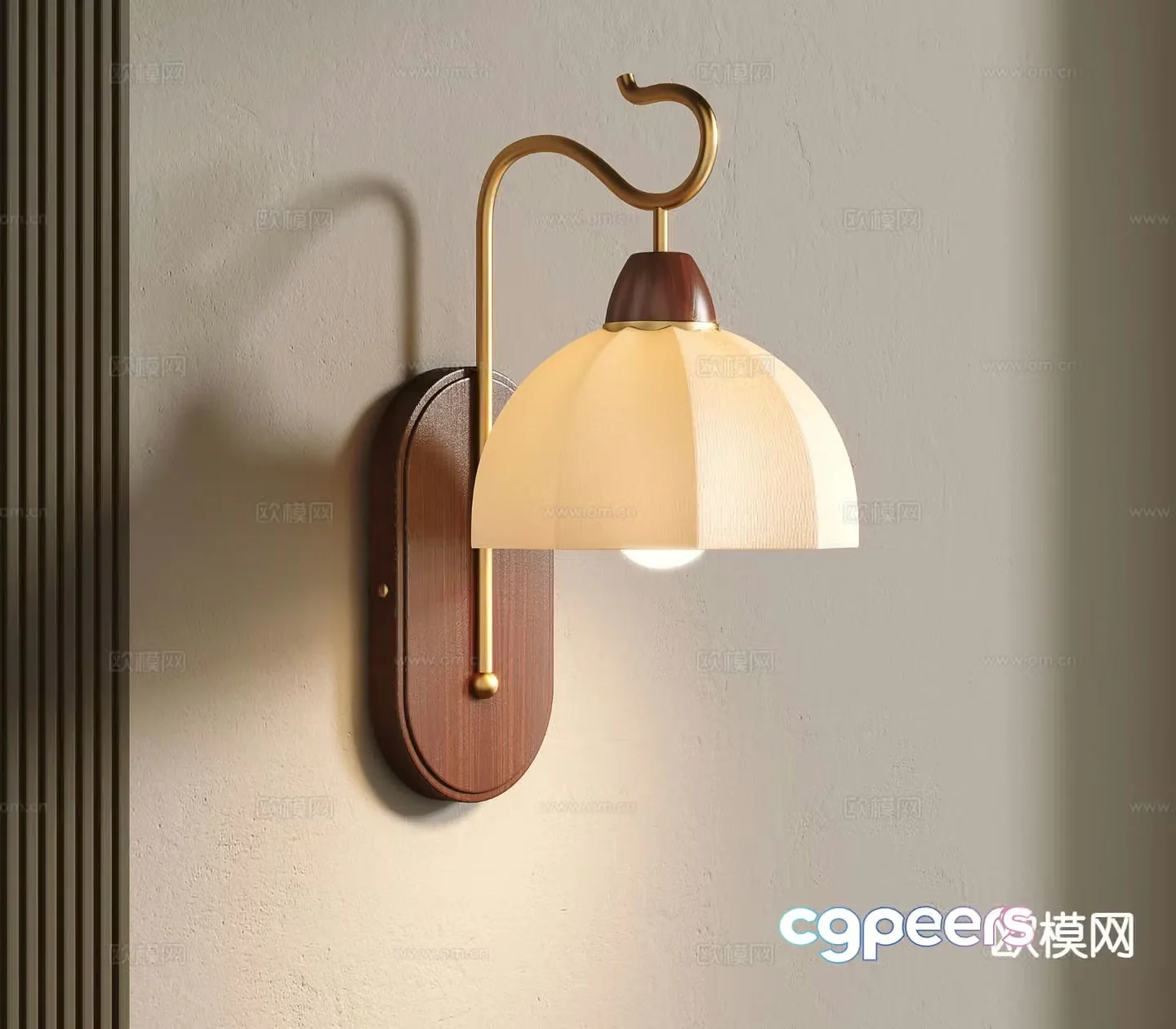 Wabi-sabi style wall lamp 3d model