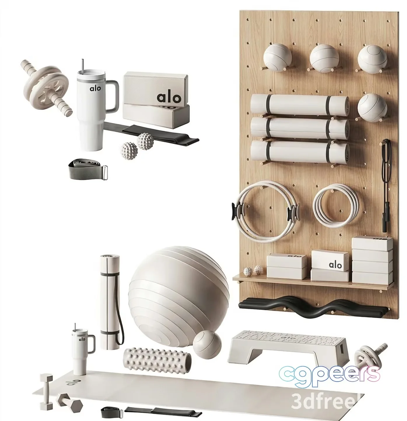 A Collection Of Exercise Equipment 3D Model – 21566 – VRAY Render