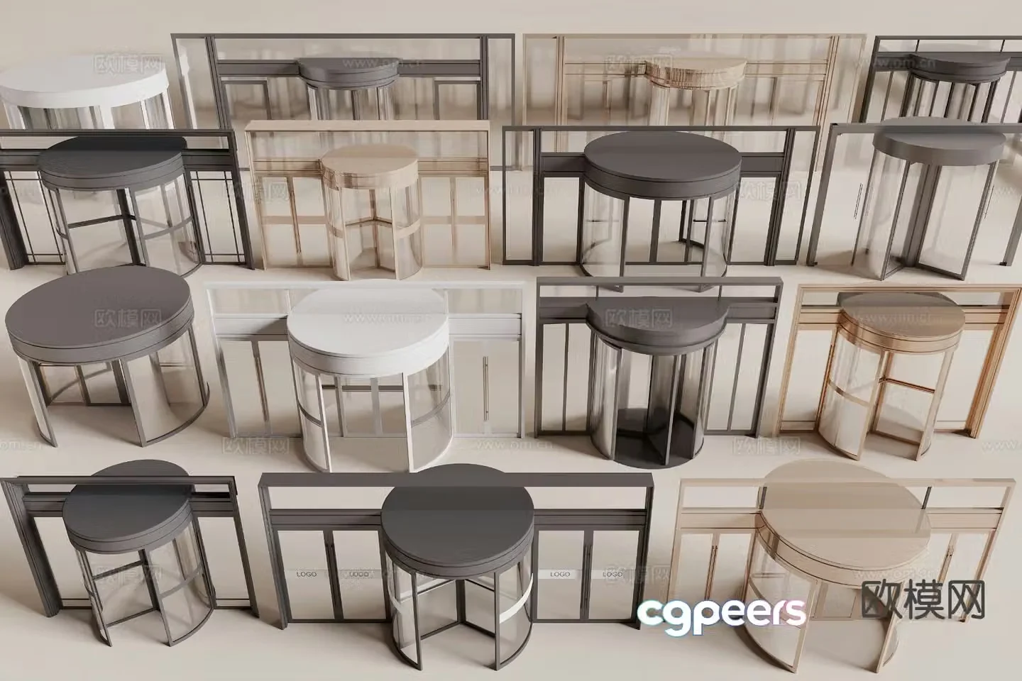 Modern revolving door Hotel door 3D model