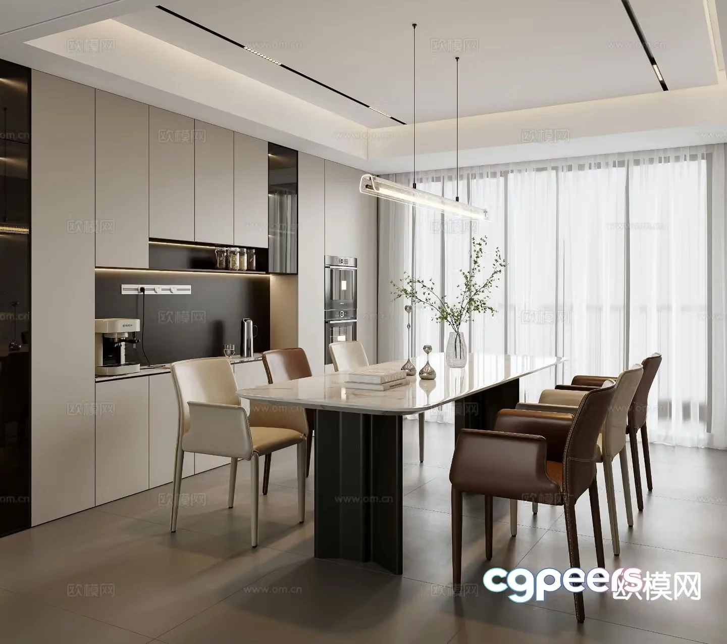 Modern restaurant 3d model