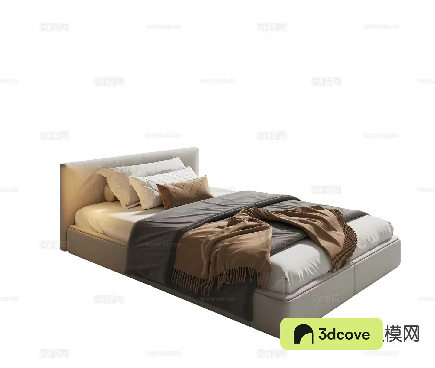 Modern single bed 3d model