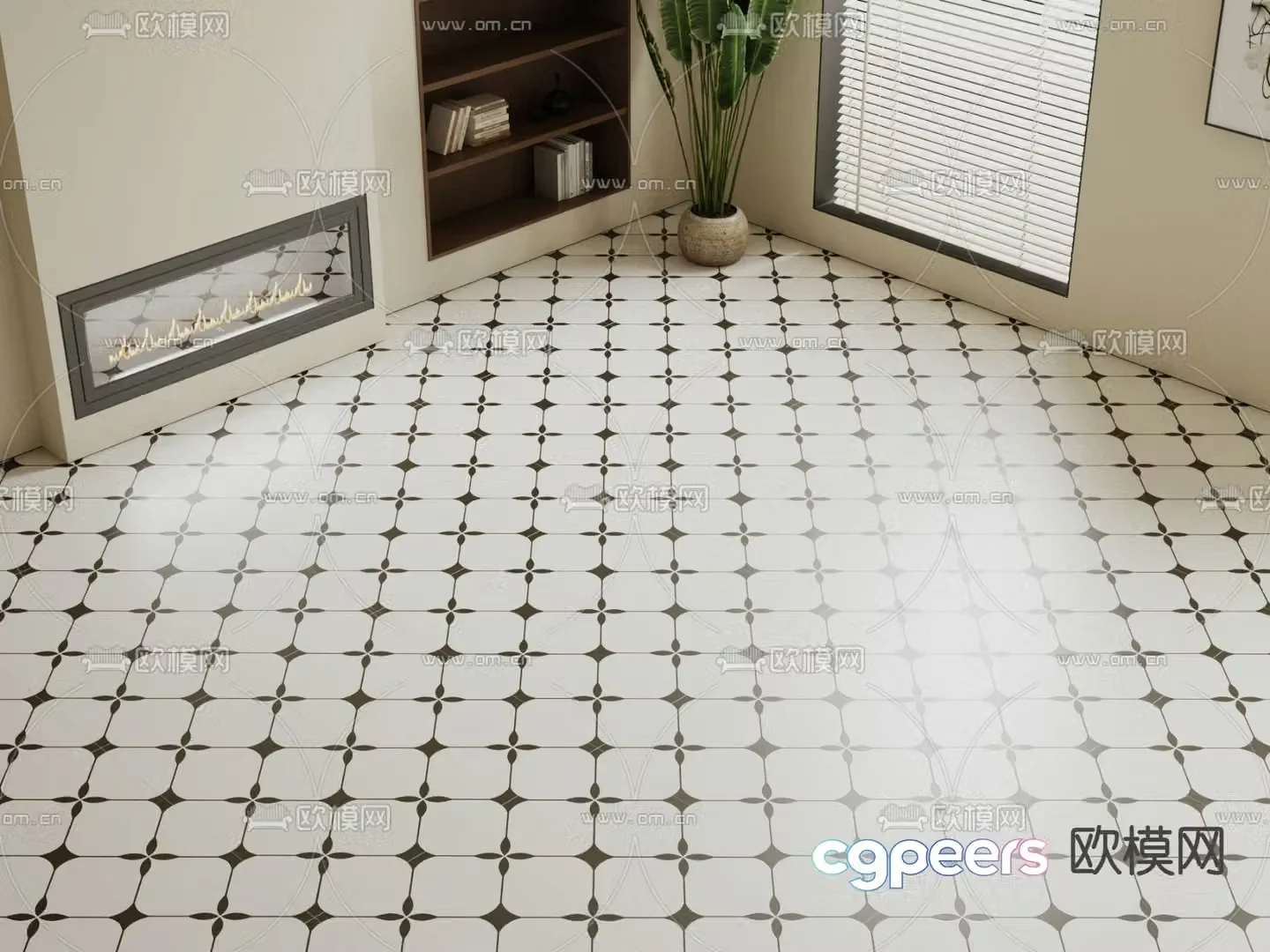 Medieval style floor tiles ceramic tiles 3d model