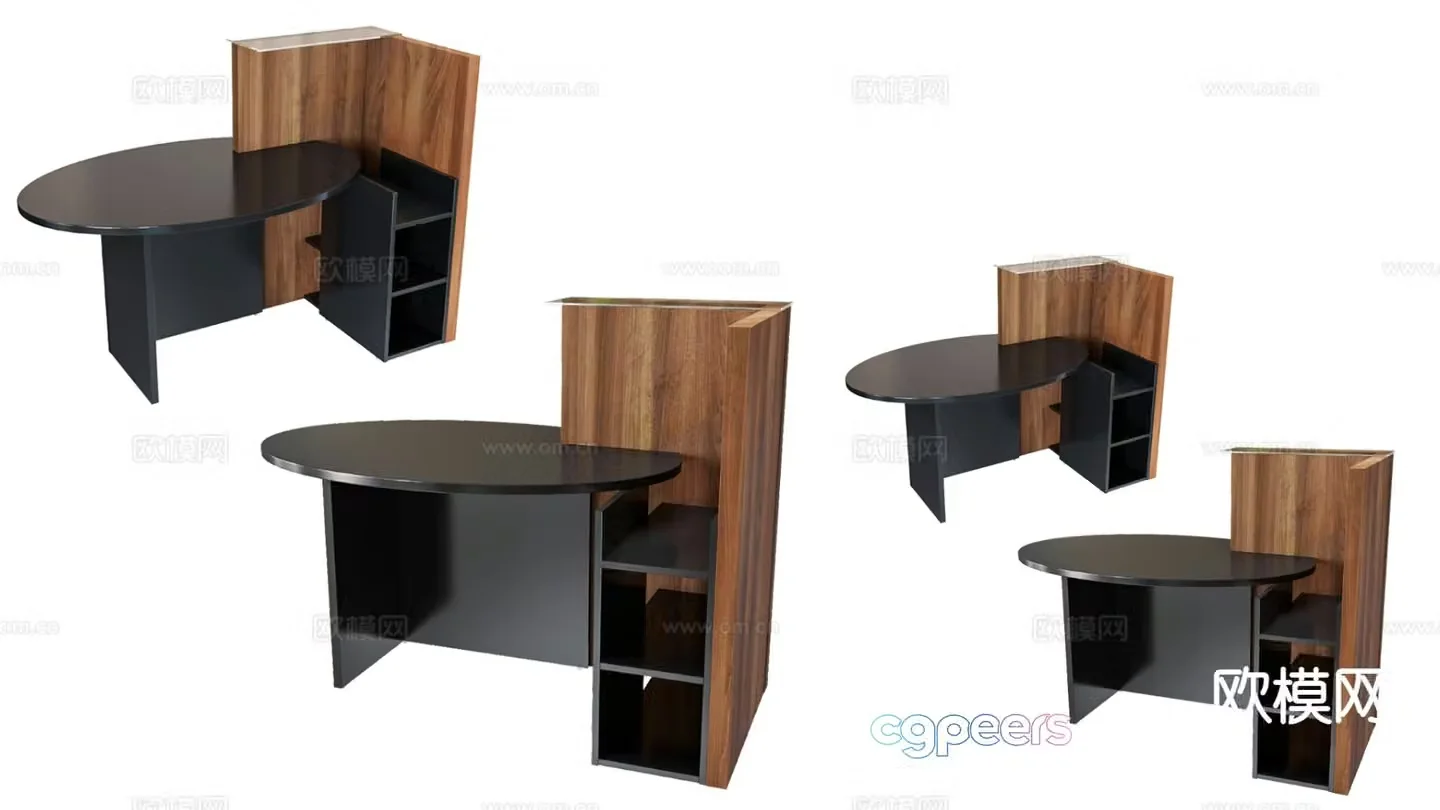 Custom desk large table special shaped desk 3d model