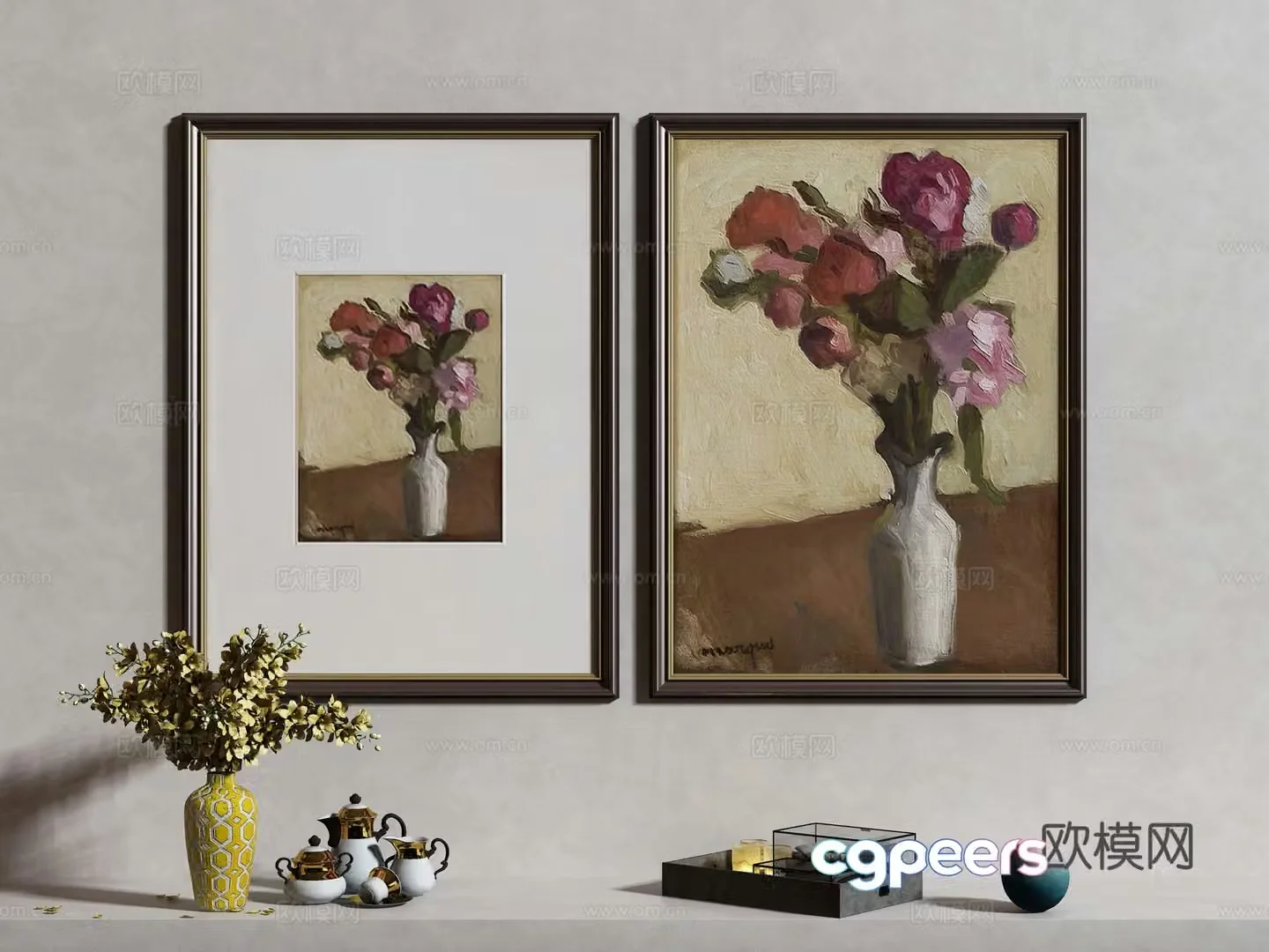 Modern Wasabi Hanging Painting Oil Painting 3D Model
