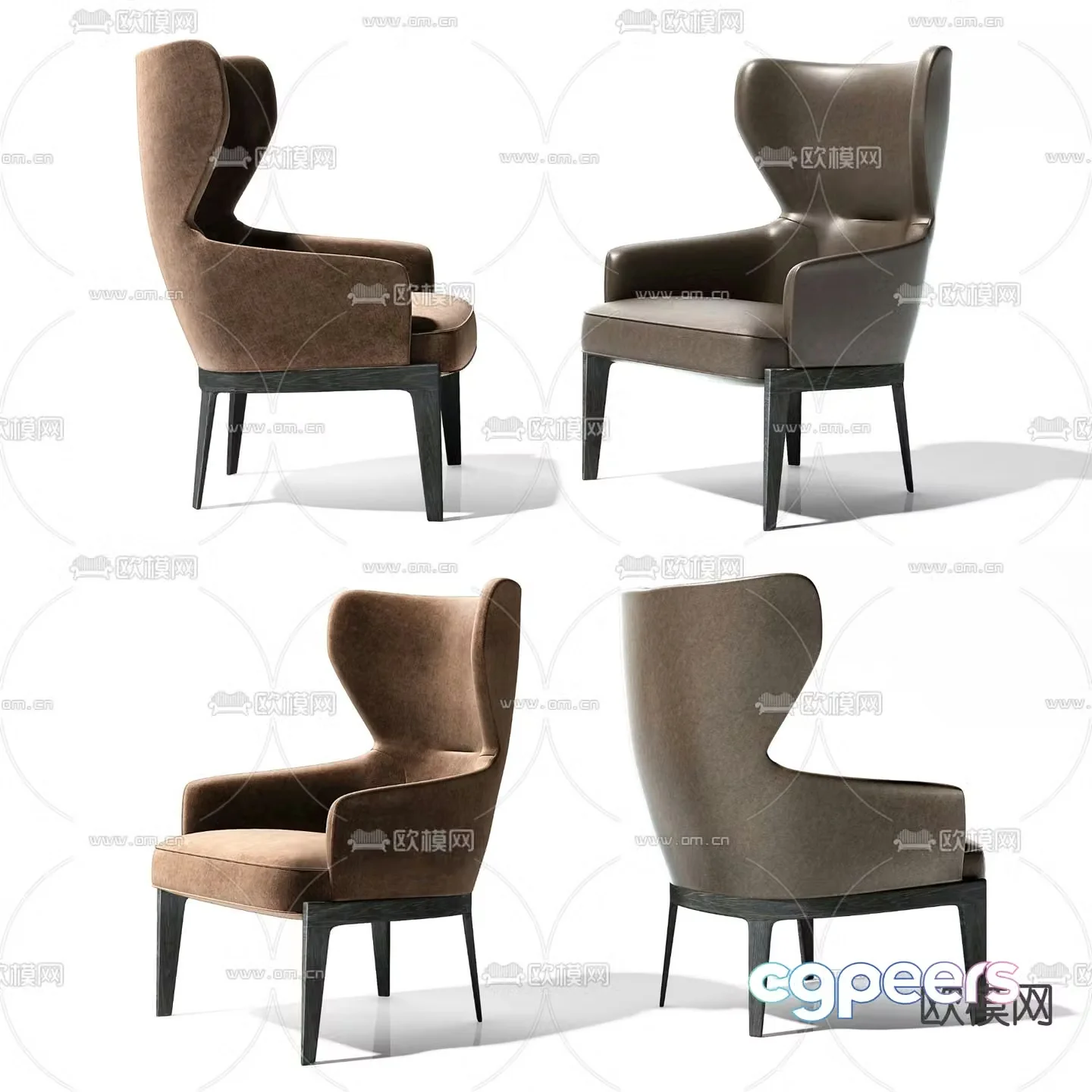 Molteni&C modern fabric lounge chair 3d model