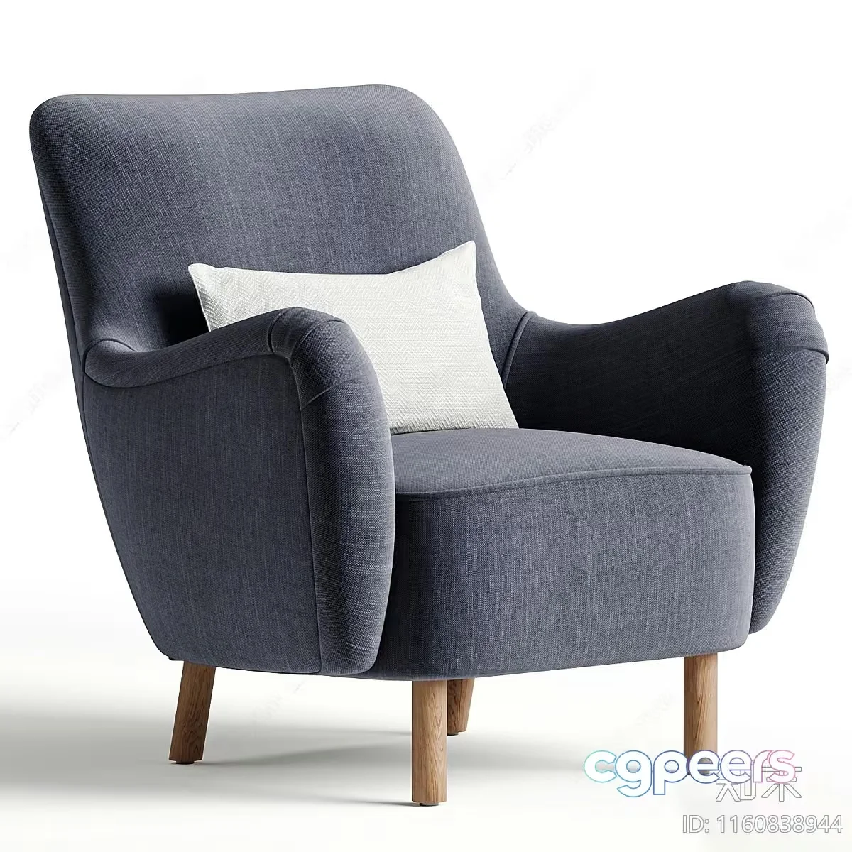 A Gray Armchair 3D Model – 9039 – VRAY Render
