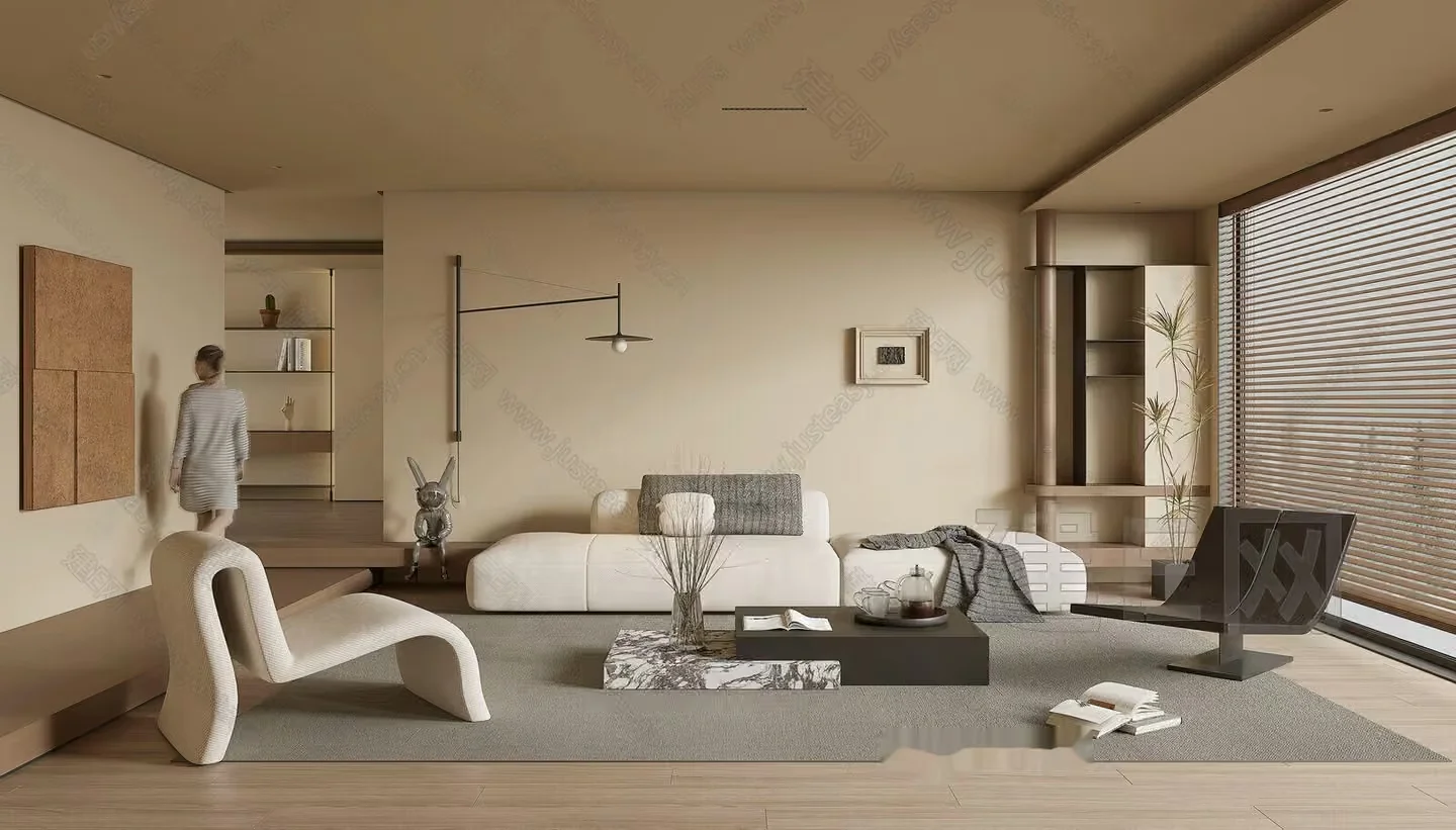 Modern Living Room 3D Model – 1907 – VRAY Render