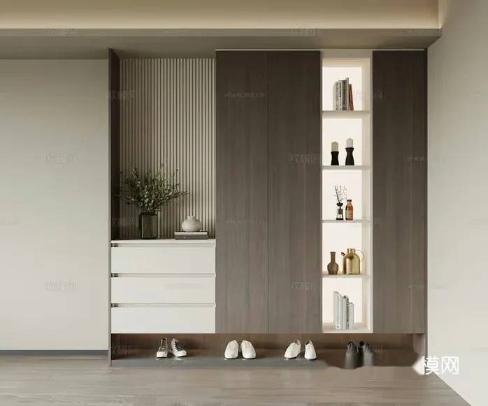 Modern Shoe Cabinet 3D Model – 11785 – VRAY Render