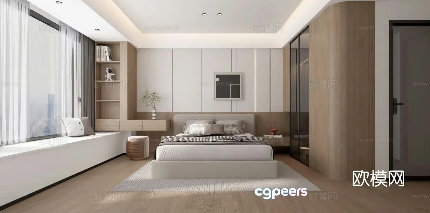 Modern bedroom master bedroom 3d model