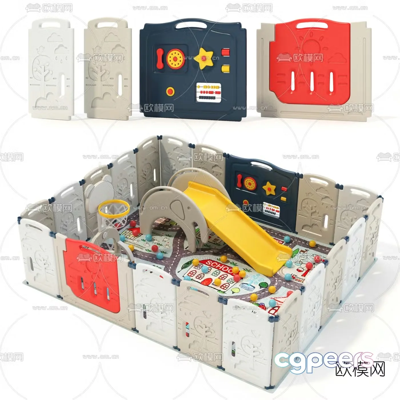 Modern child safety fence supplies 3d model