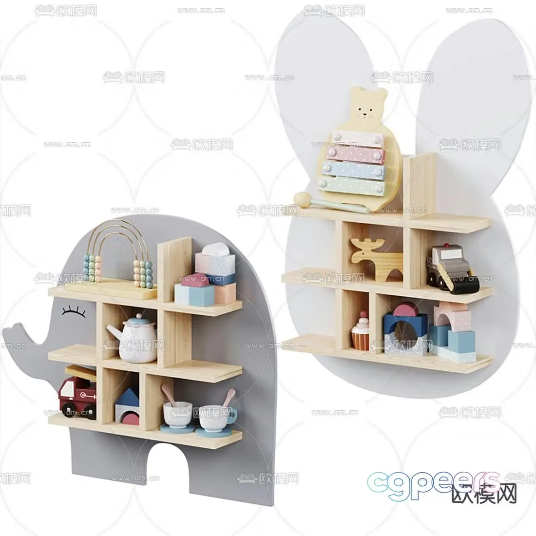 Modern children’s cartoon wall cabinet 3d model