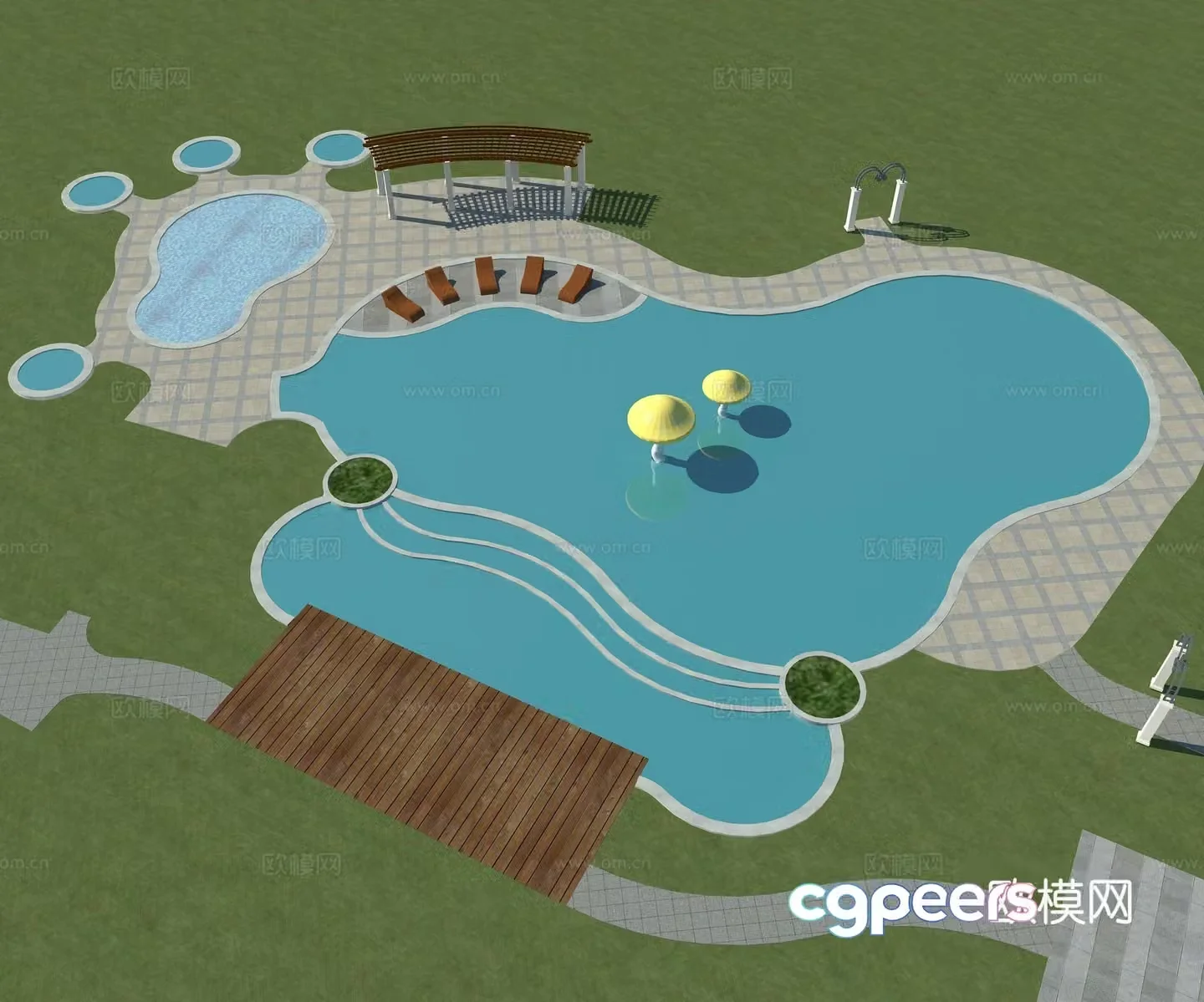 Swimming pool Outdoor swimming pool Infinity pool 3d model