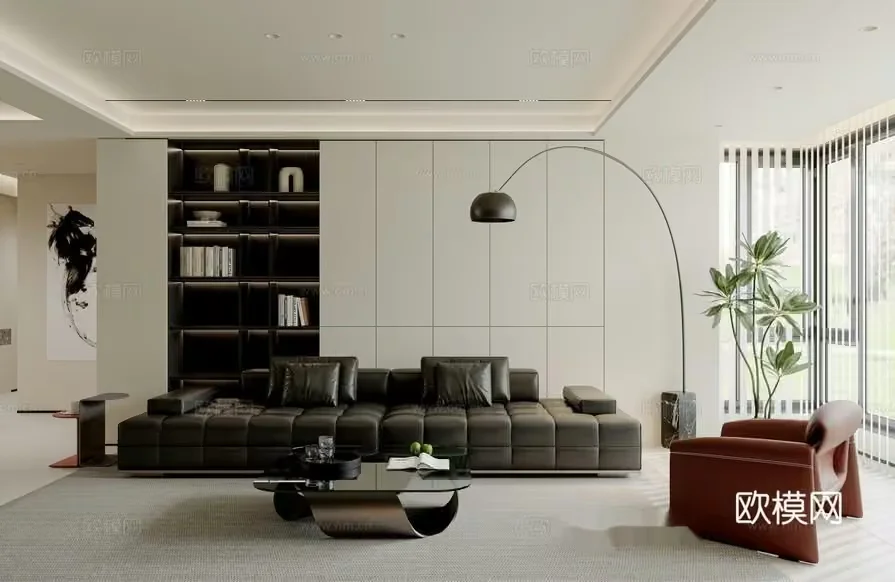 Modern Living Room 3D Model – 4768 – CORONA Render