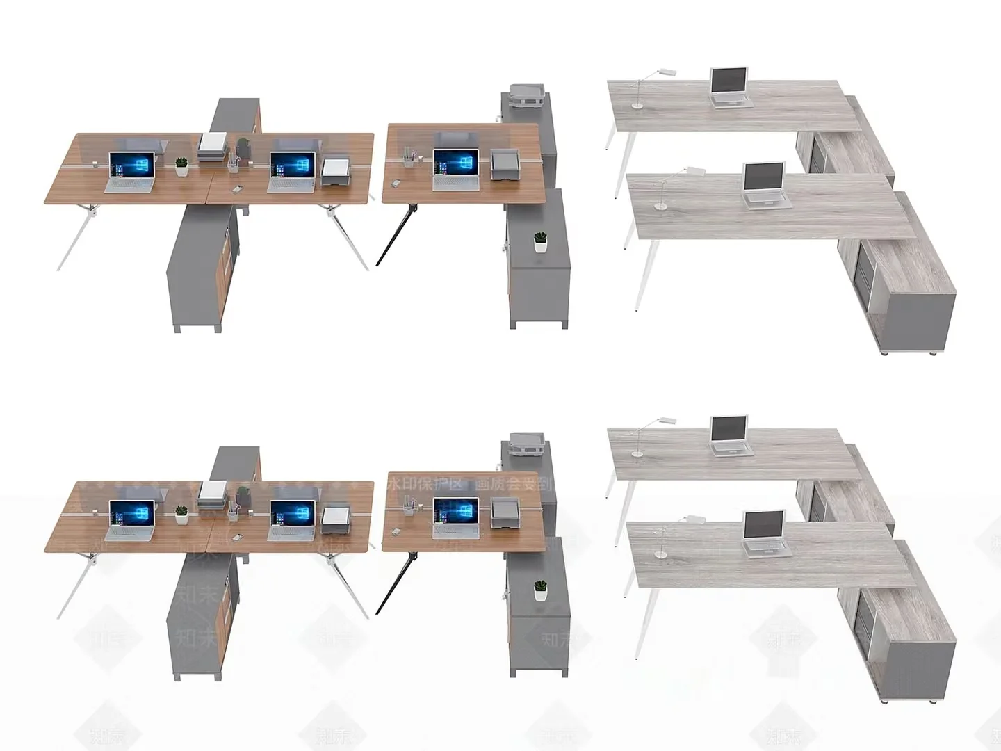 Modern Office Furniture 3D Model – 6136 – VRAY Render