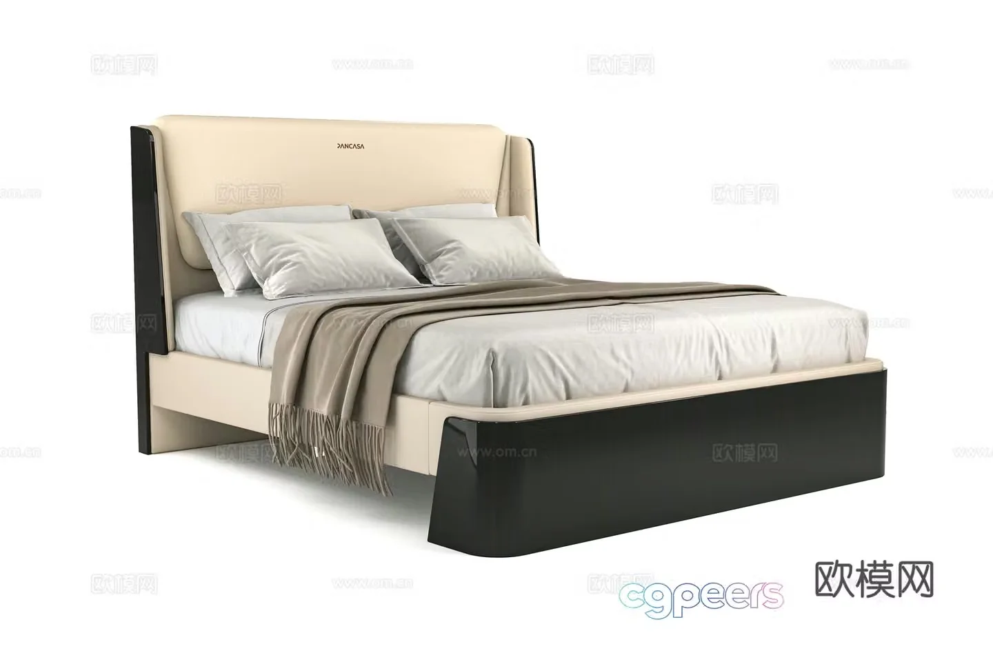 Modern double bed 3d model