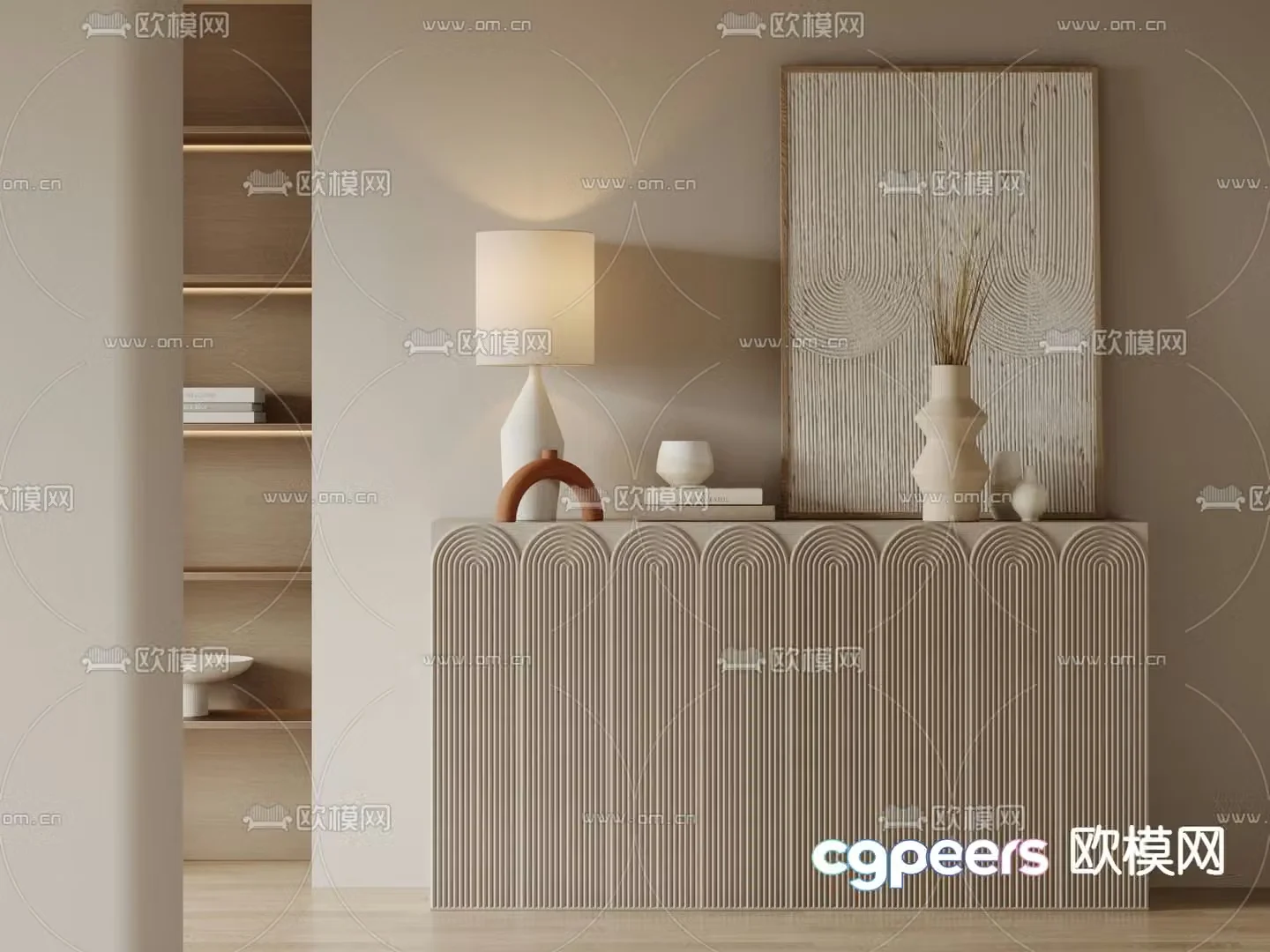 Modern entrance cabinet Duanjing cabinet 3D model