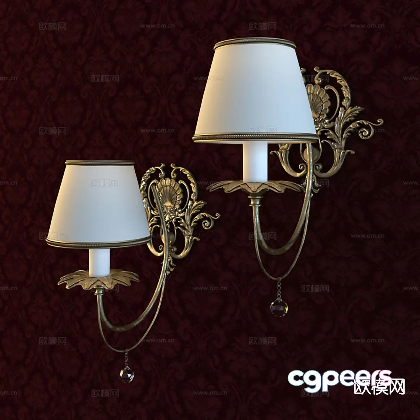 European wall lamp 3d model
