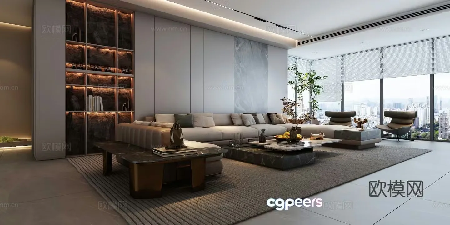 Modern living room 3d model