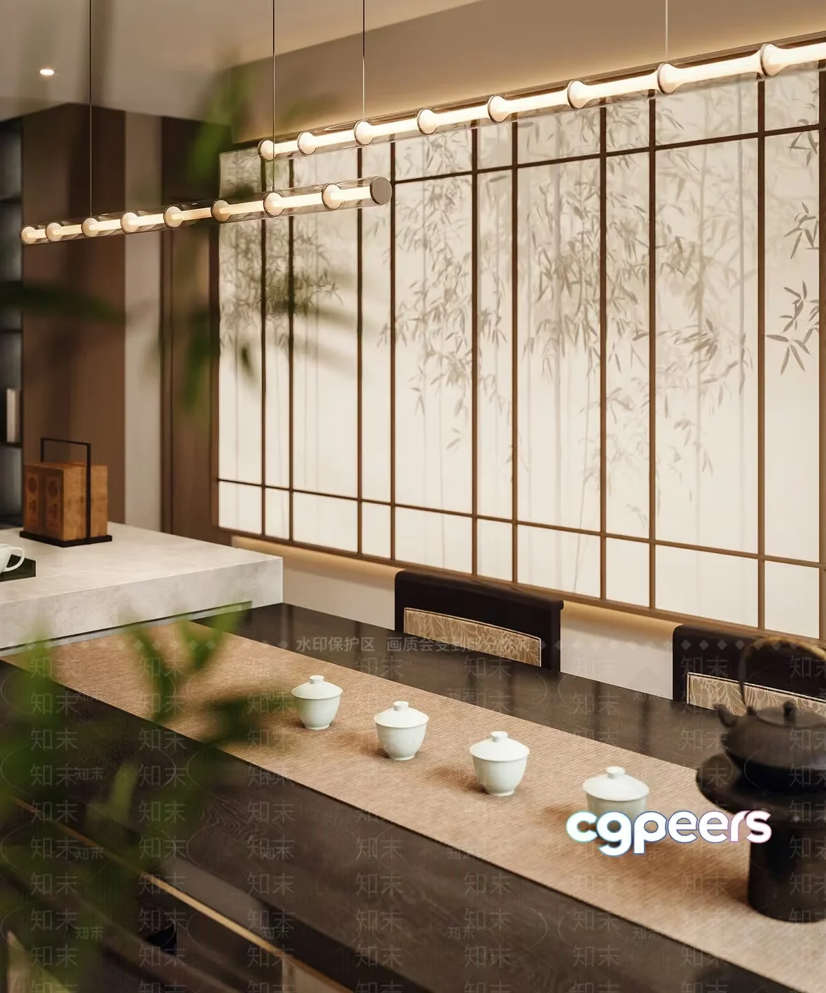 Traditional Japanese Dining Room 3D Model – 3848 – VRAY Render