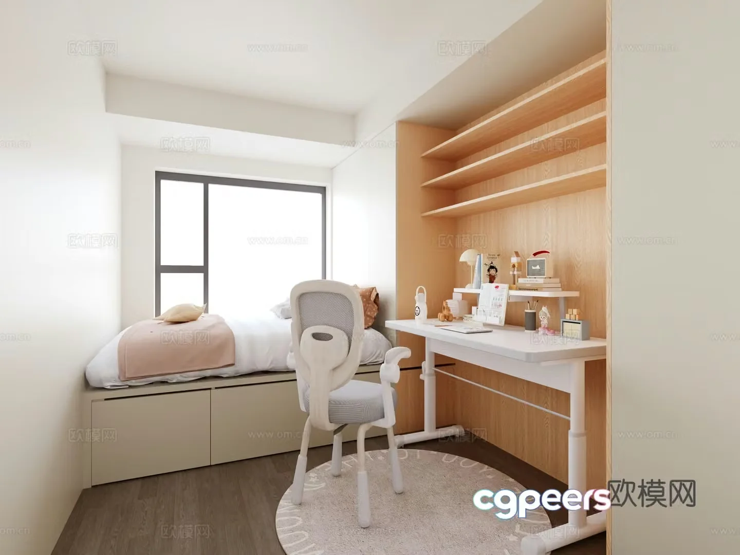 Modern girl room 3d model
