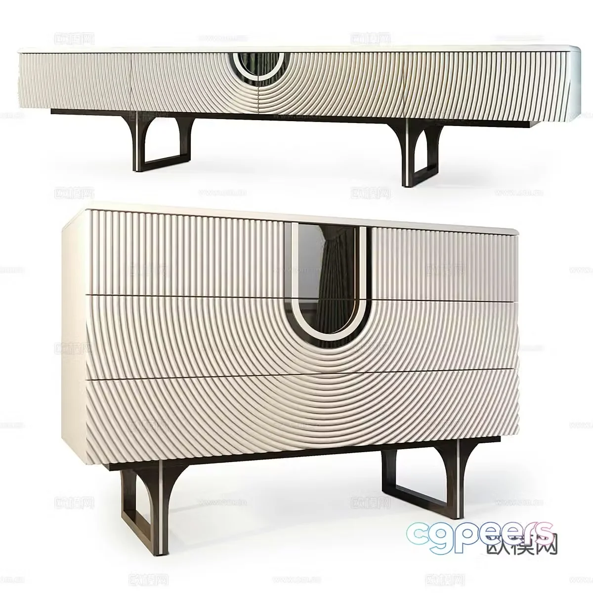 New Chinese style light luxury TV cabinet 3D model