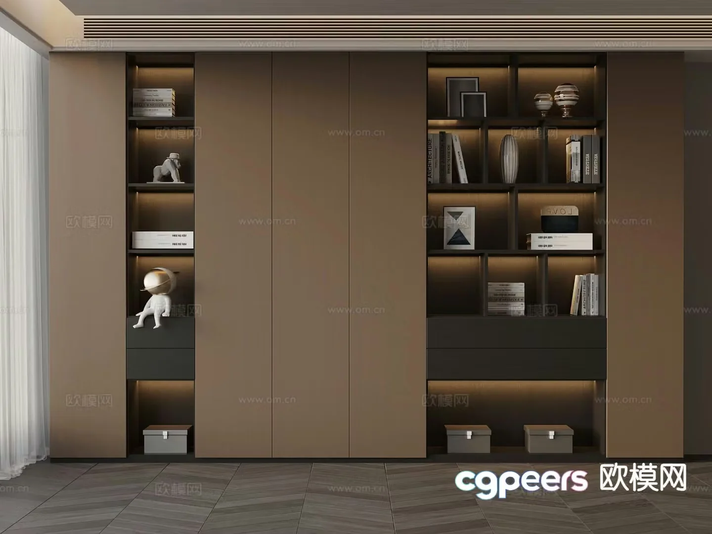 Italian bookcase 3d model