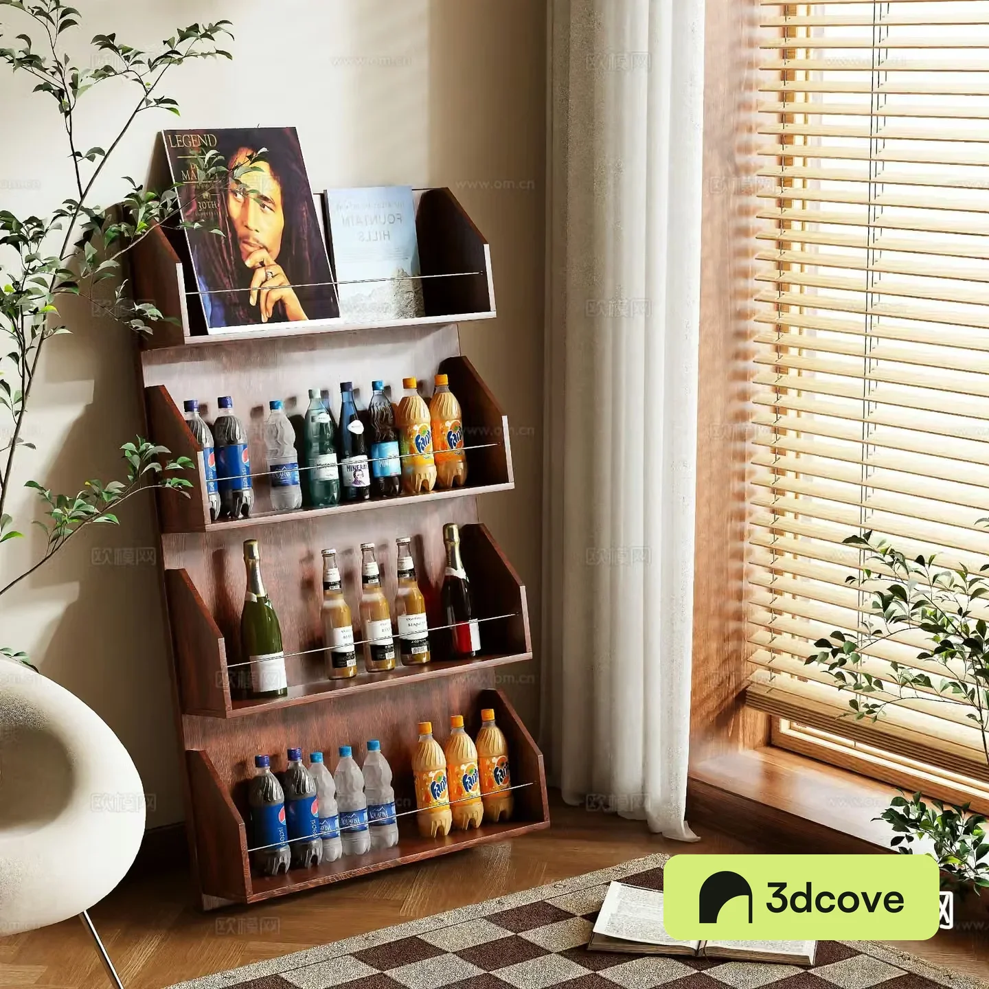 Wabi-sabi drink rack storage rack