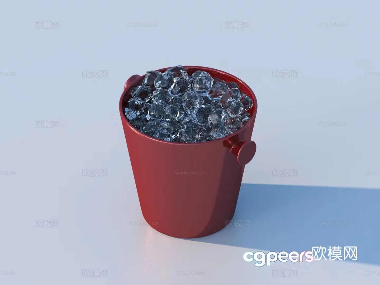 Ice bucket ice cube 3d model