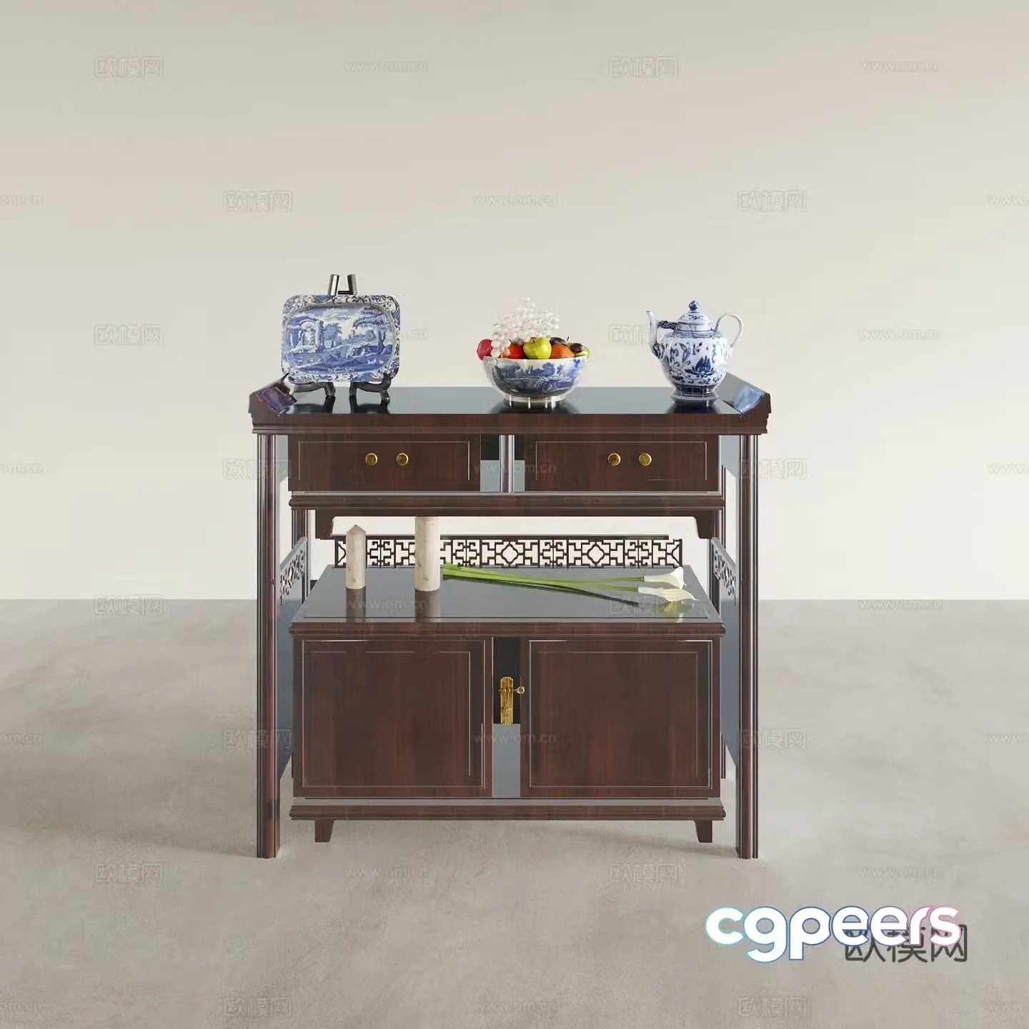 End view cabinet End view desk chest cabinet low cabinet entrance cabinet shoe cabinet 3d model