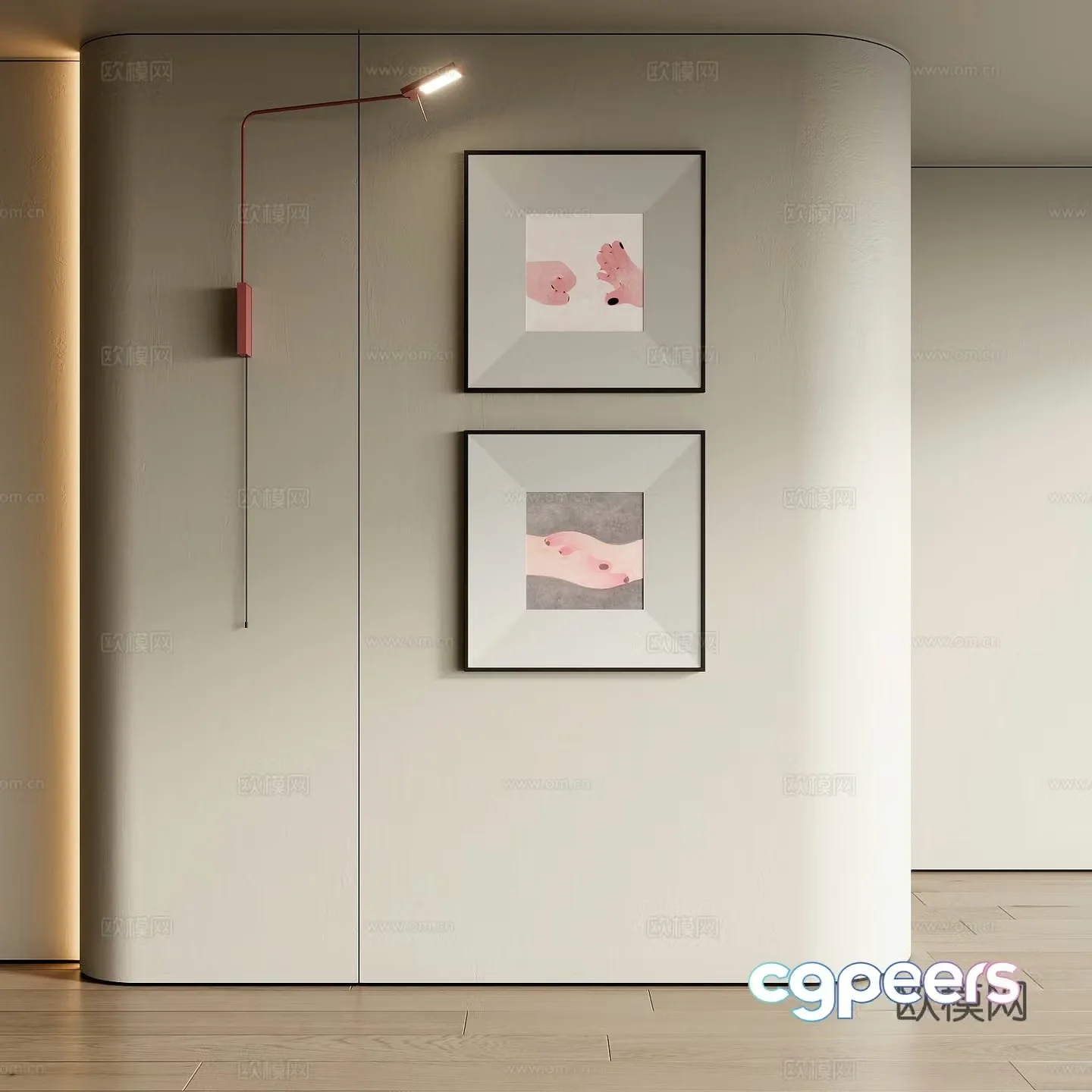 Wasabi wind decorative painting 3d model