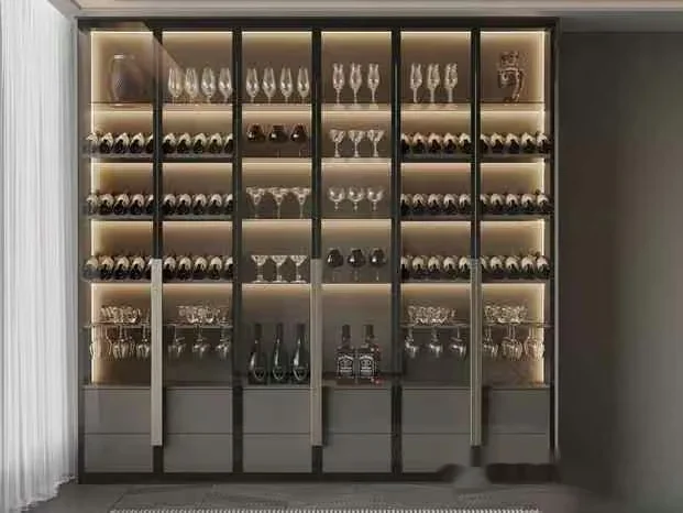 A Cabinet With Glass Doors And Shelves 3D Model – 15140 – VRAY Render