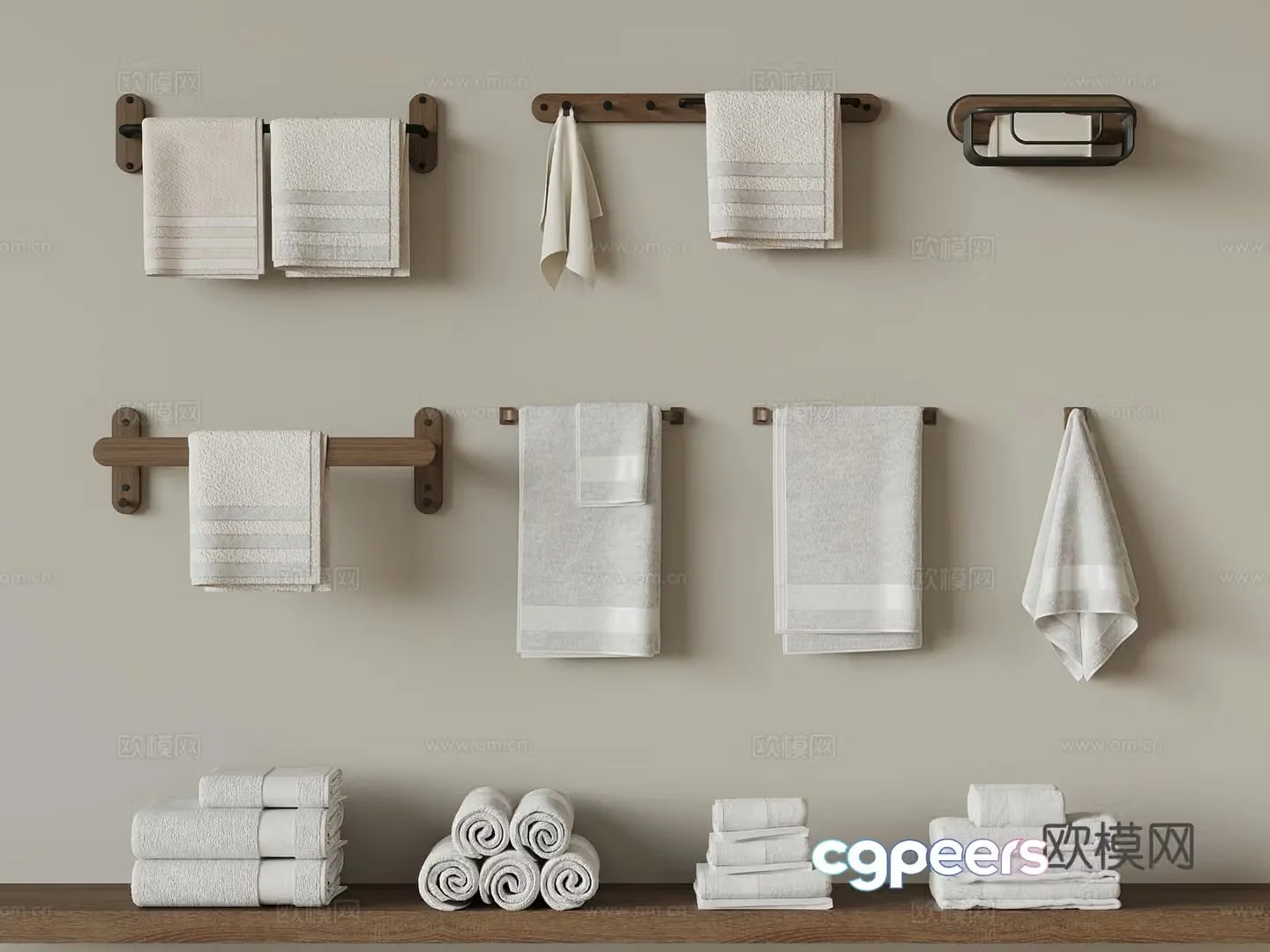 Modern towel rack towel 3d model