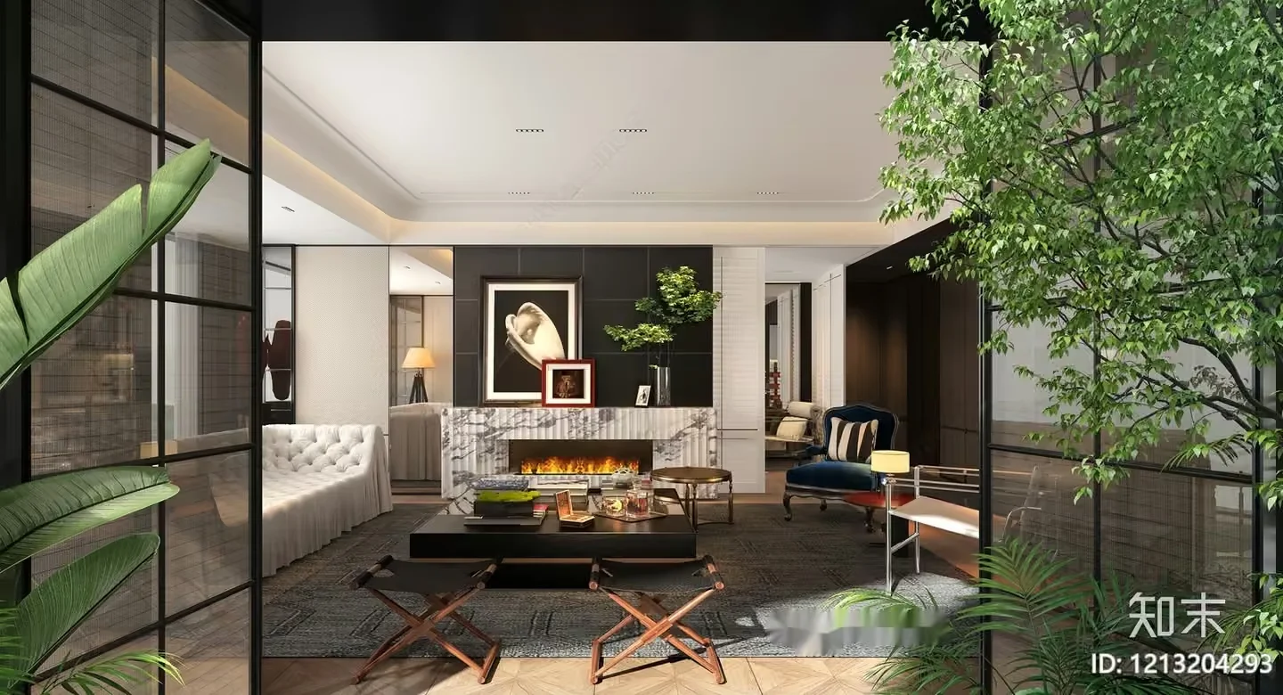 Modern Living Room 3D Model – 5625 – VRAY Render