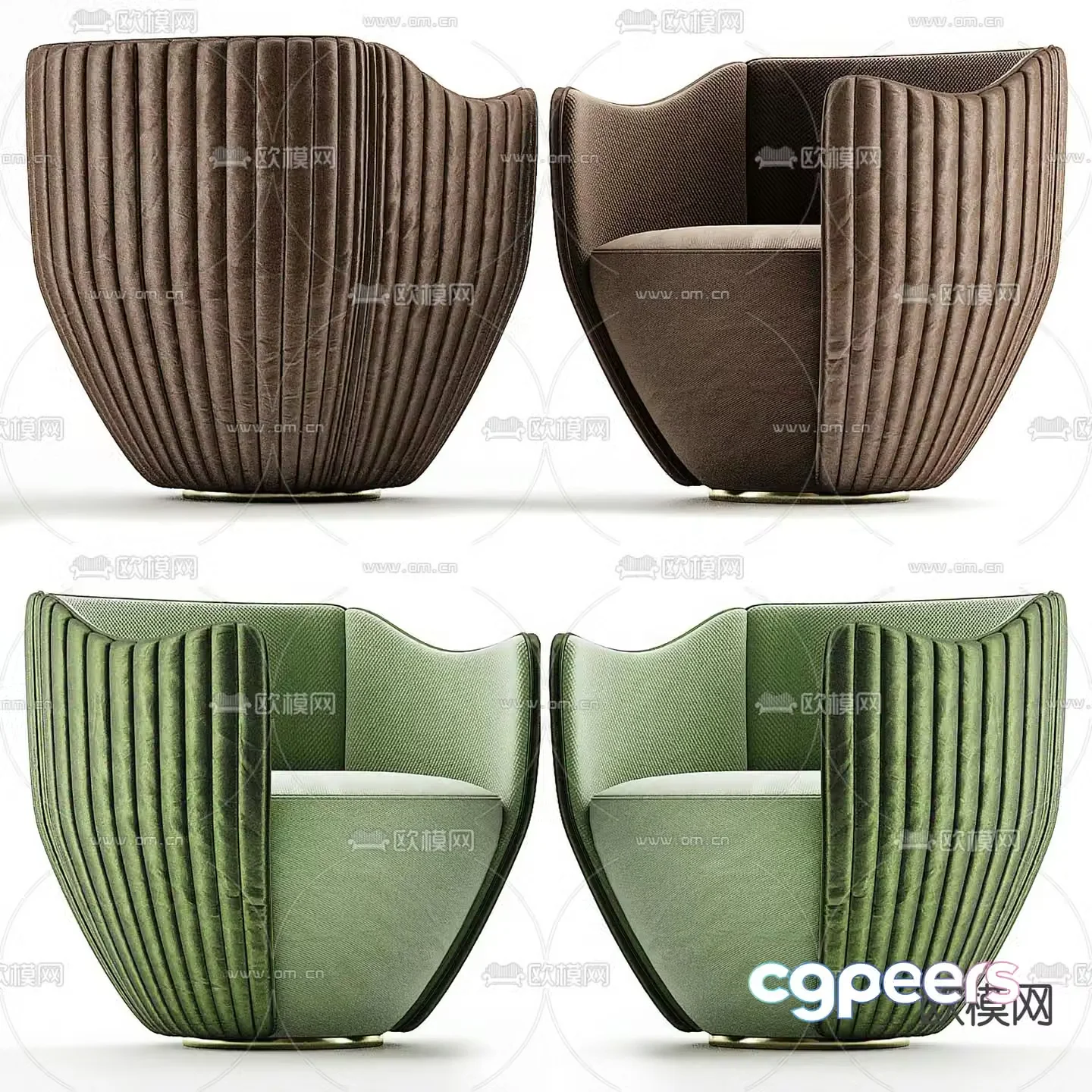 Modern fabric single sofa 3d model
