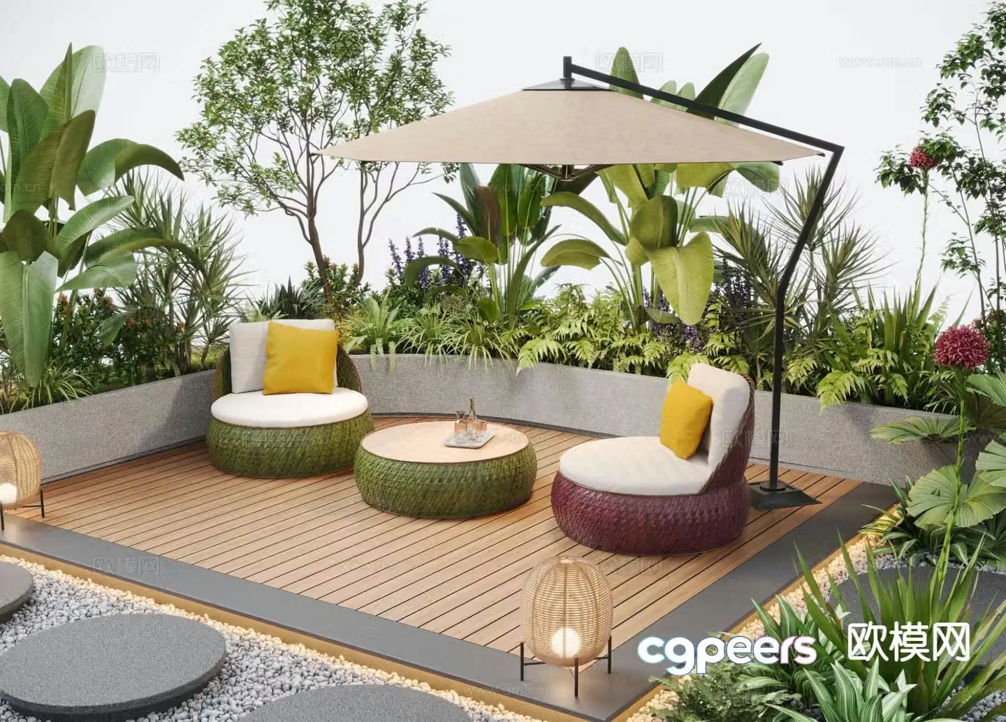 Outdoor sofa patio sofa 3d model