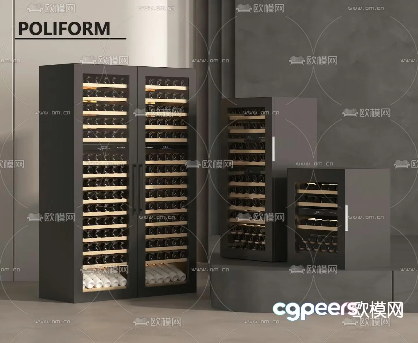 Constant temperature wine cabinet red wine cabinet 3D model