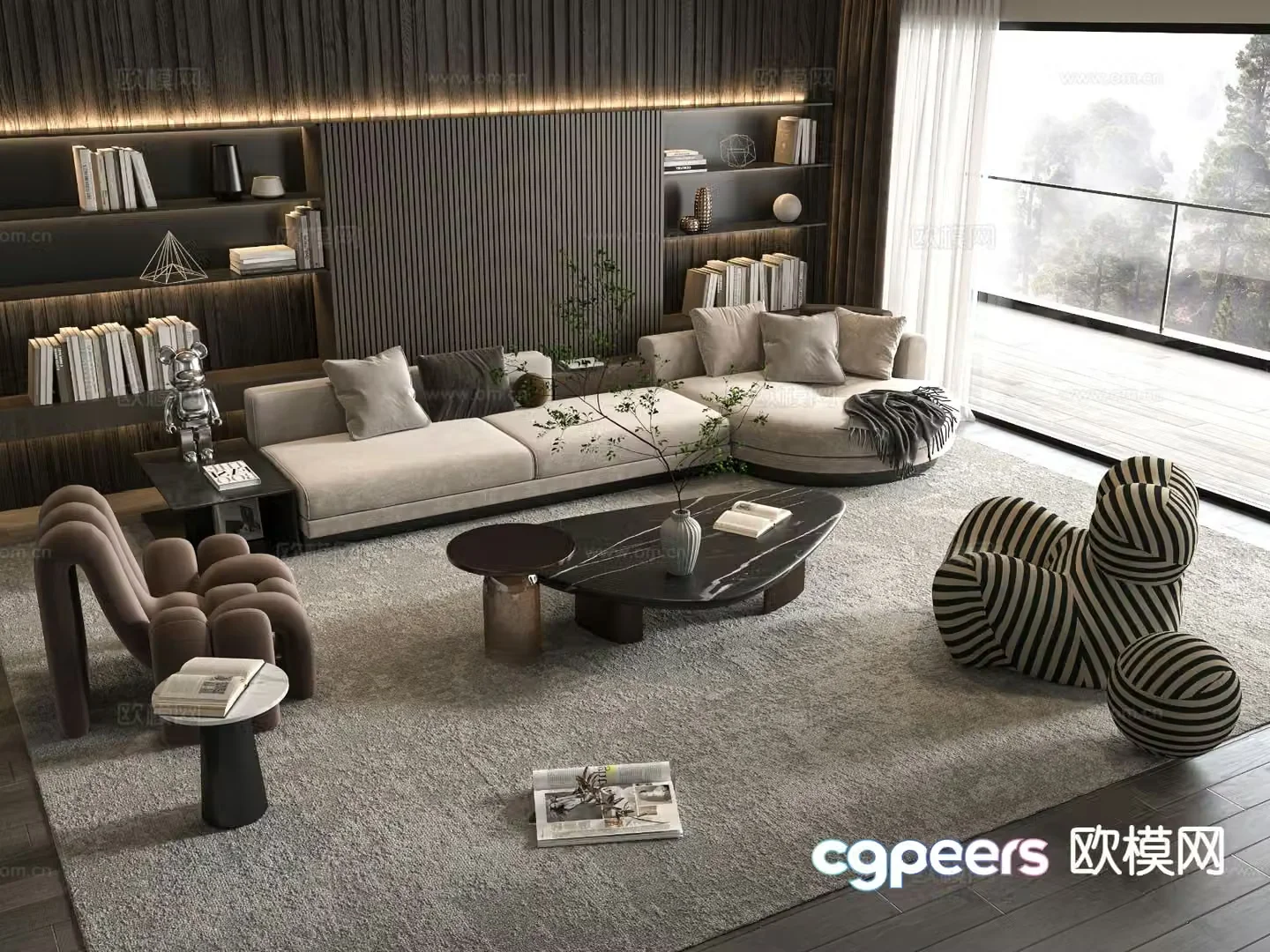 Italian sectional sofa 3d model