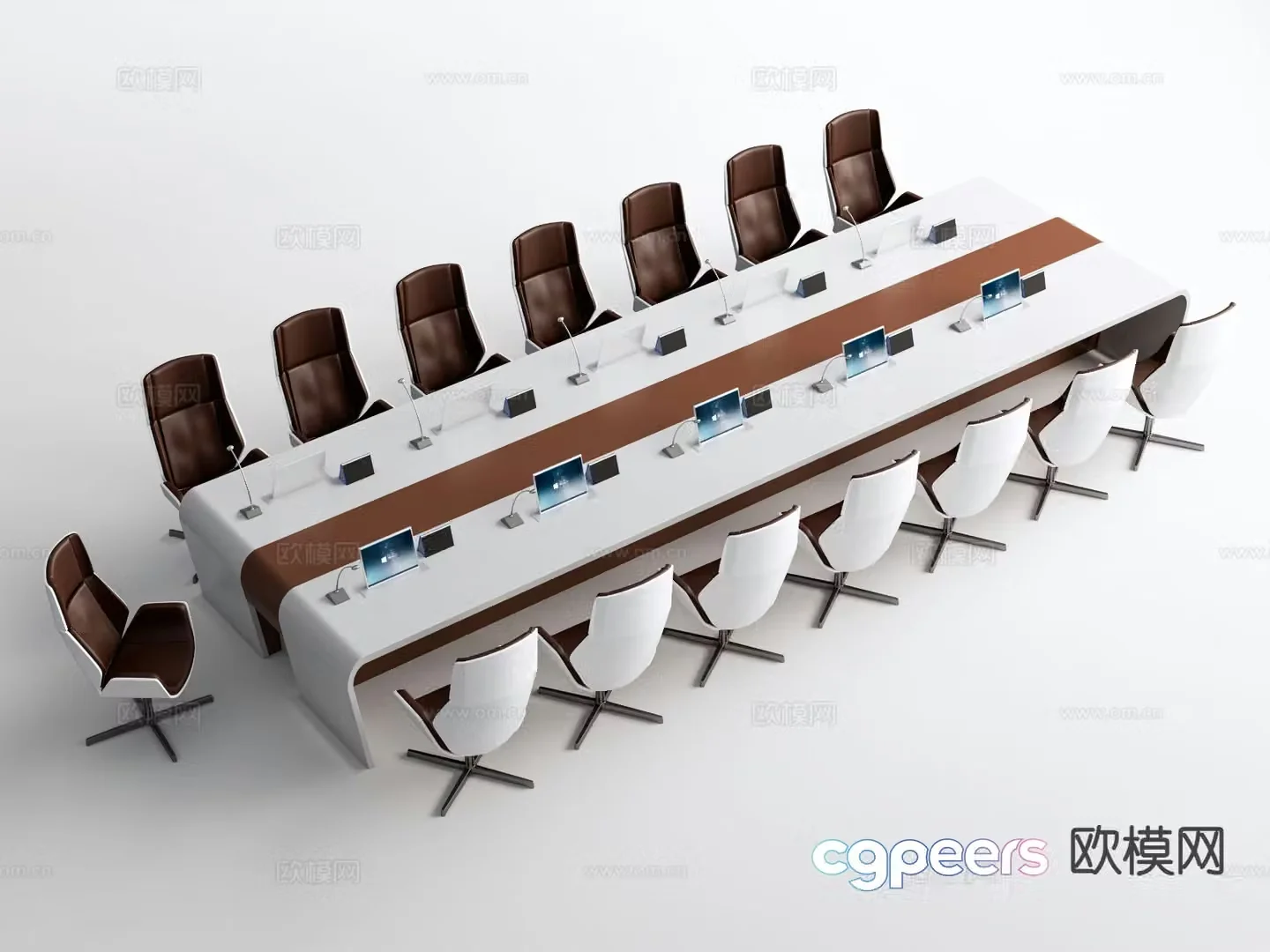 Modern conference table and chairs conference table 3d model