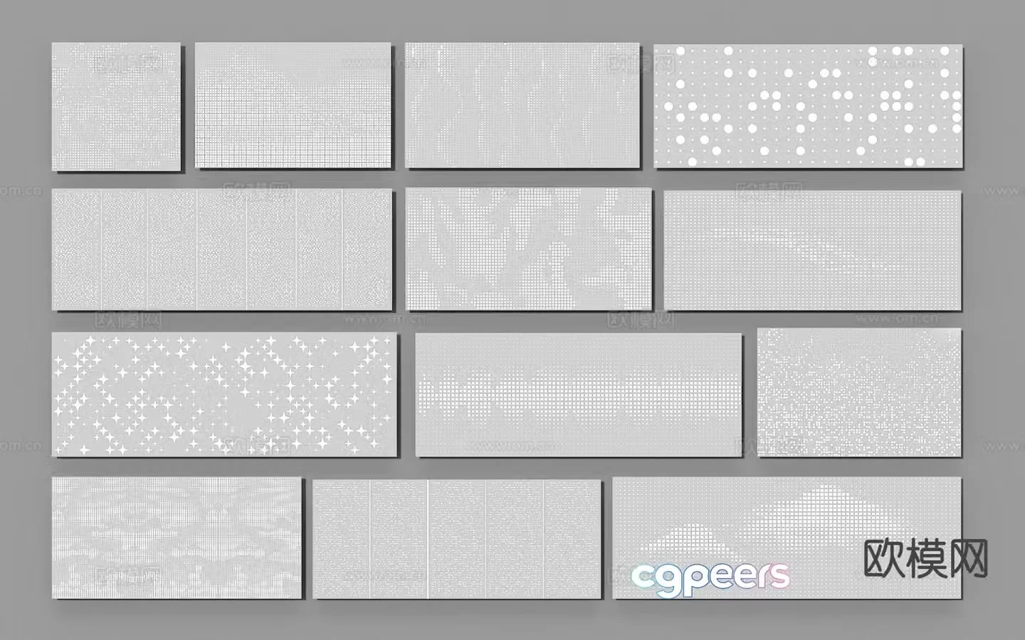 Modern wainscoting punched aluminum plate perforated plate 3d model