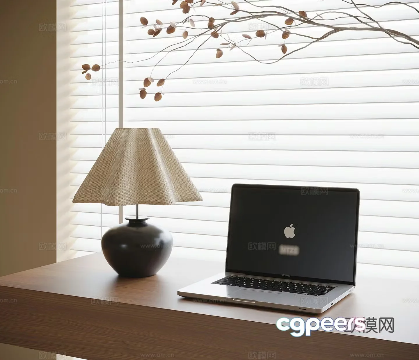 Modern desk lamp laptop 3d model