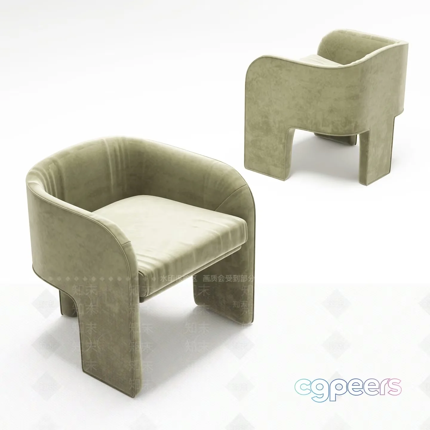 Modern Gray Chair 3D Model – 20412 – VRAY Render
