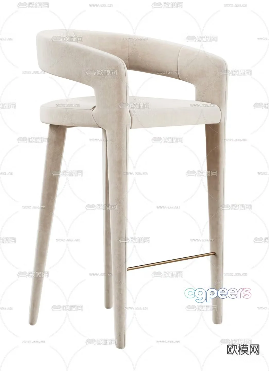 Modern bar chair bar chair leisure chair 3d model