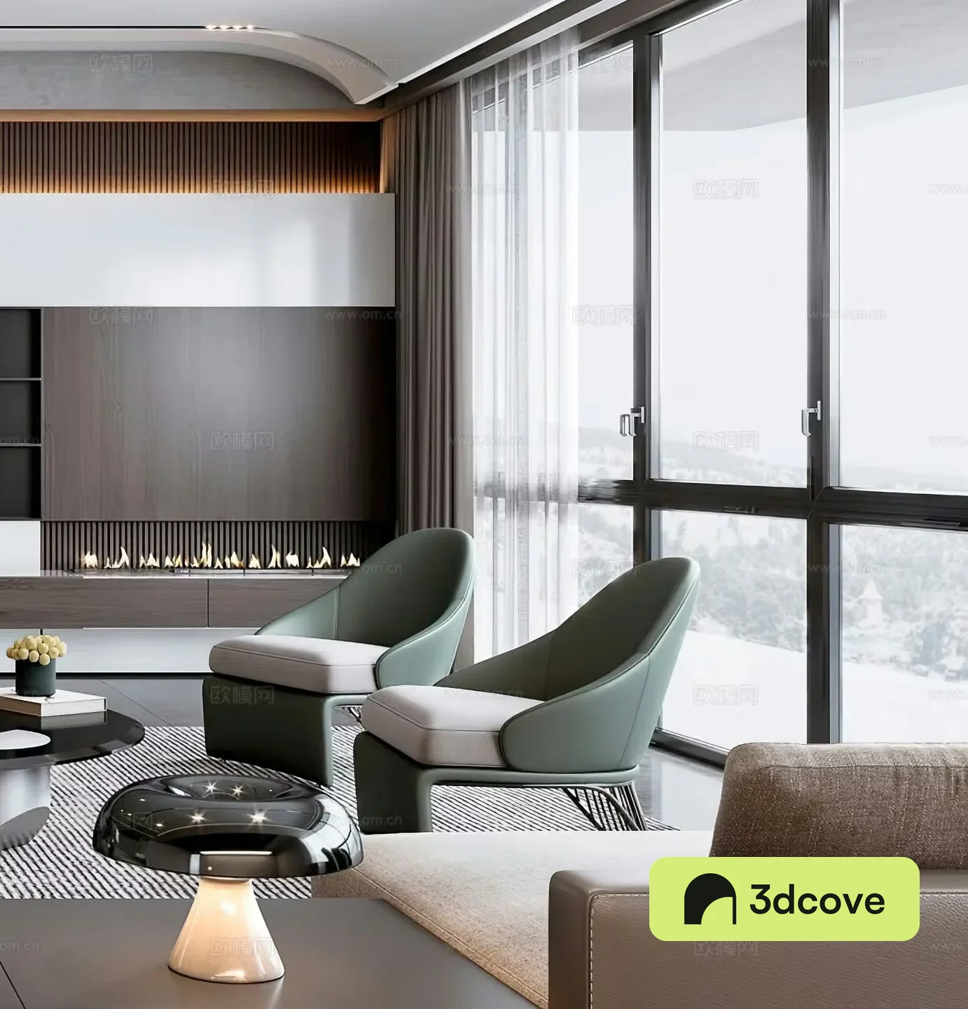 Modern leisure chair Light luxury leisure chair Fireplace Italian leisure chair Side table corner chair Single chair