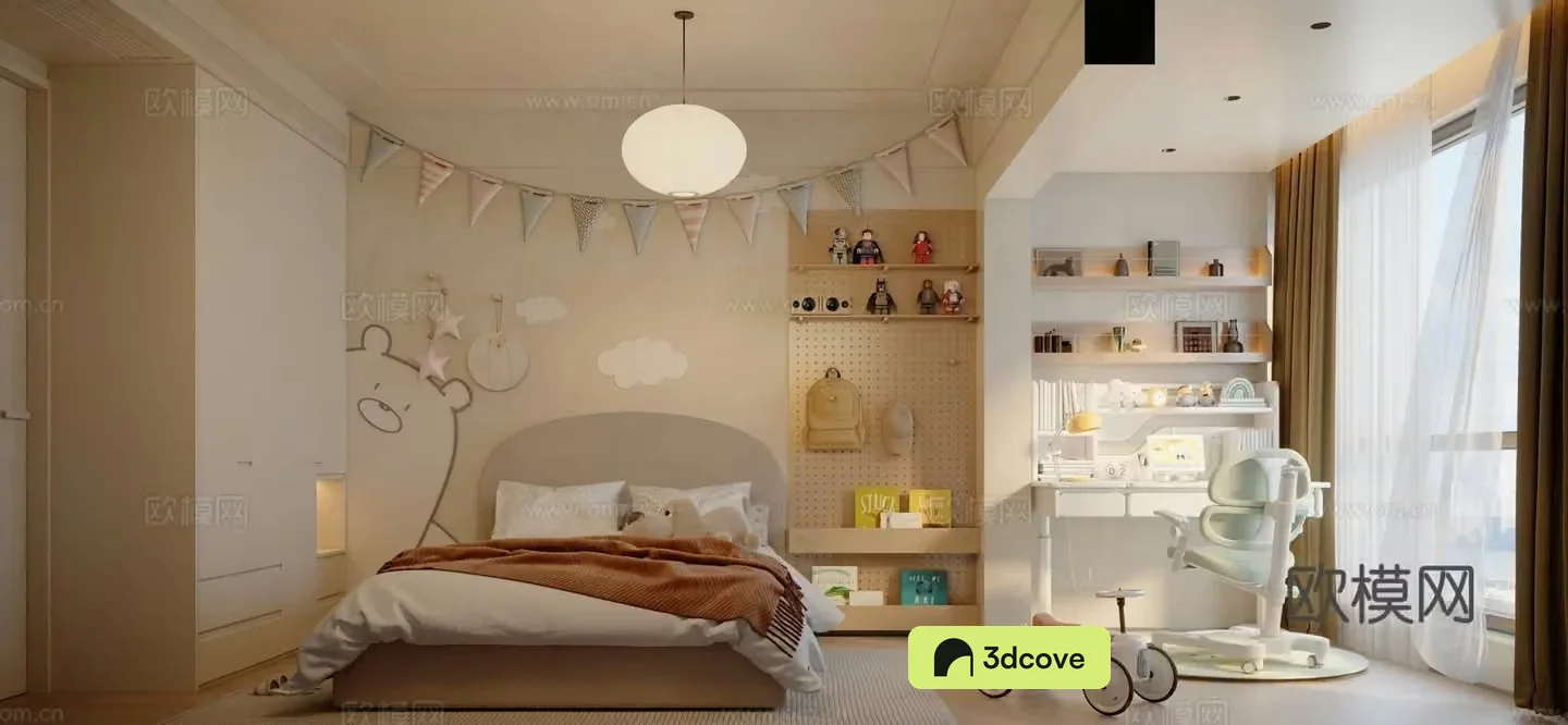 Modern creamy bedroom children’s room