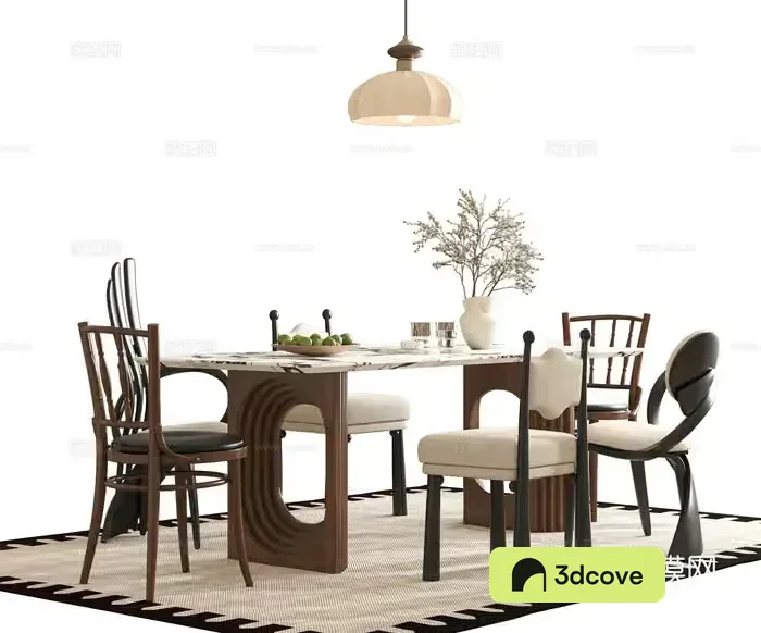 Dining Room With Table And Chairs