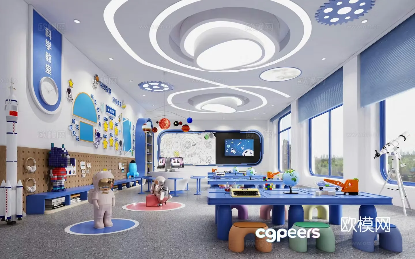 Children’s Science and Technology Classroom Science Maker Laboratory Classroom Primary and Secondary School Science Classroom Science Intelligence 3D Model