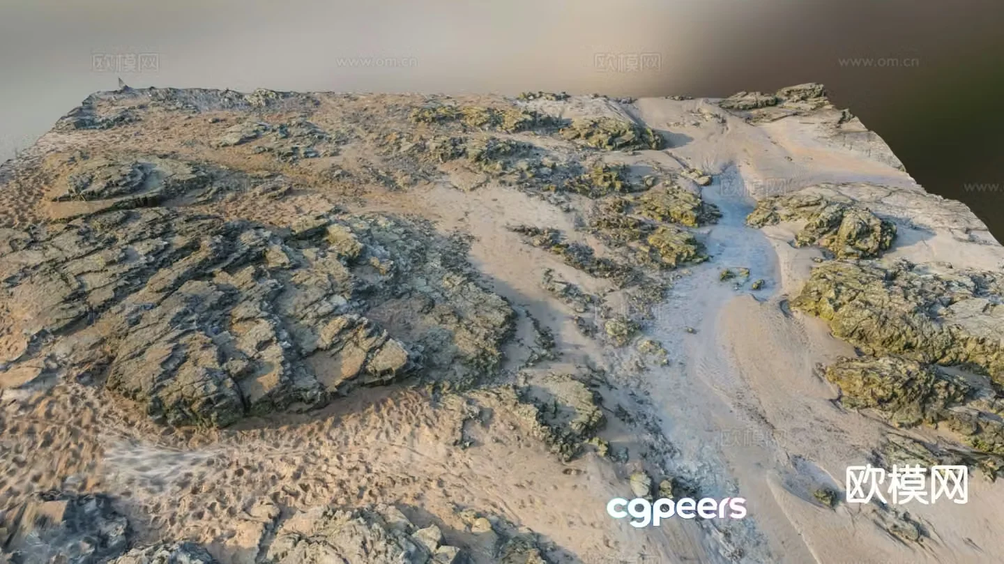 beach rocks terrain 3d model