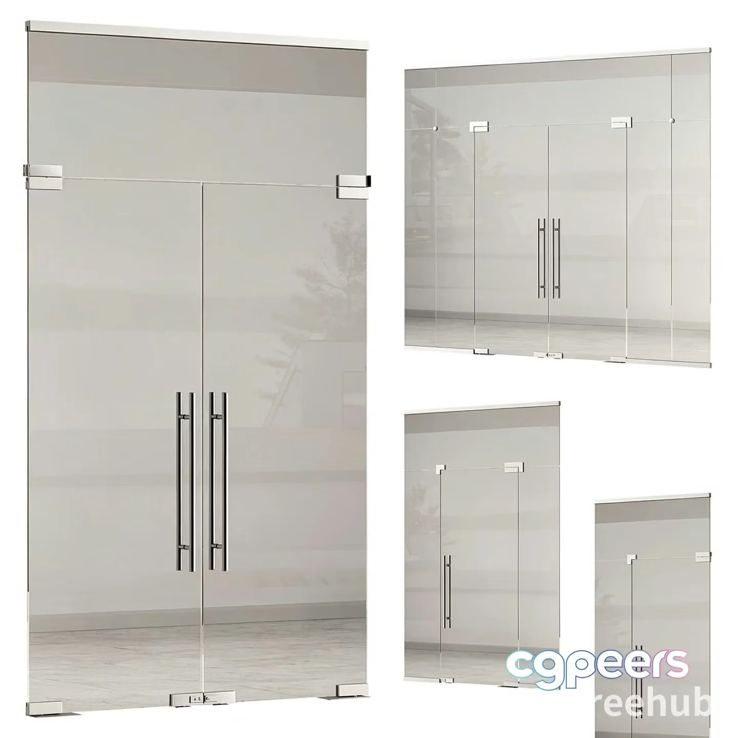 A Modern Glass Door 3D Model – 9276 – VRAY Render