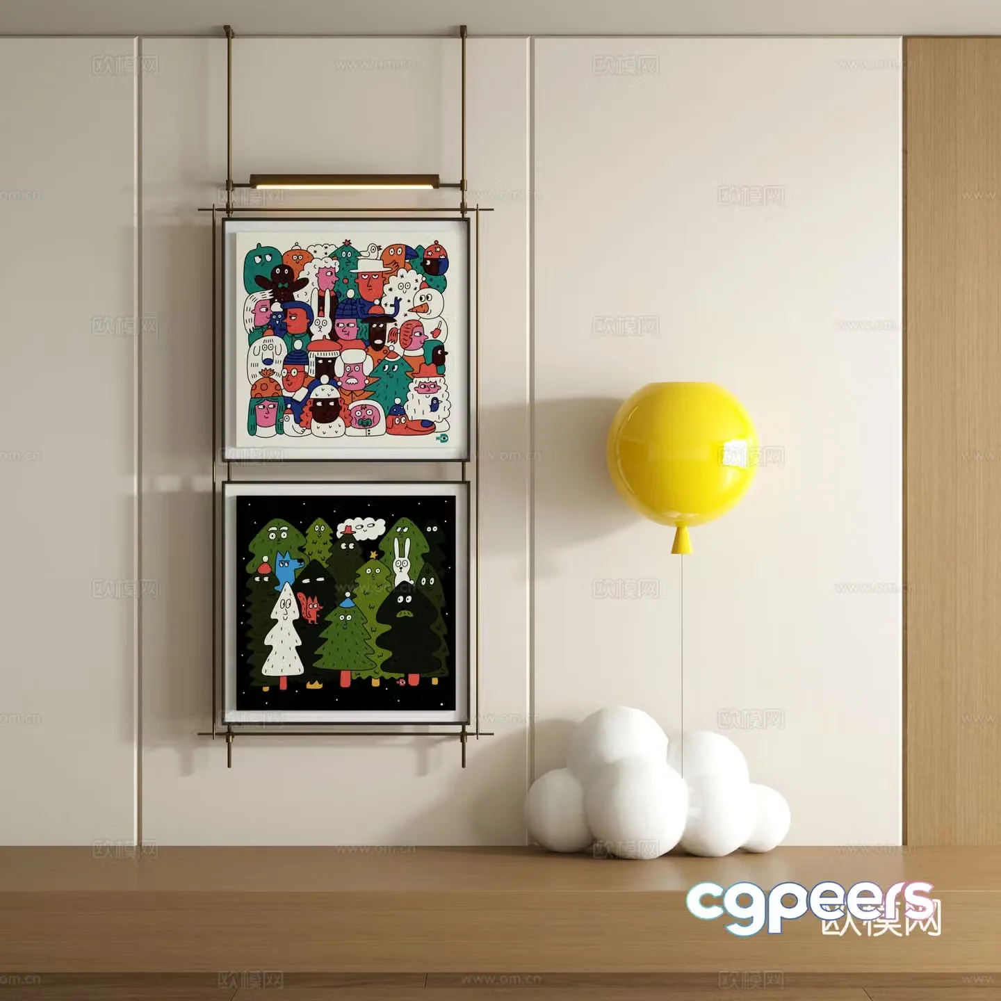 Modern graffiti decorative painting 3d model